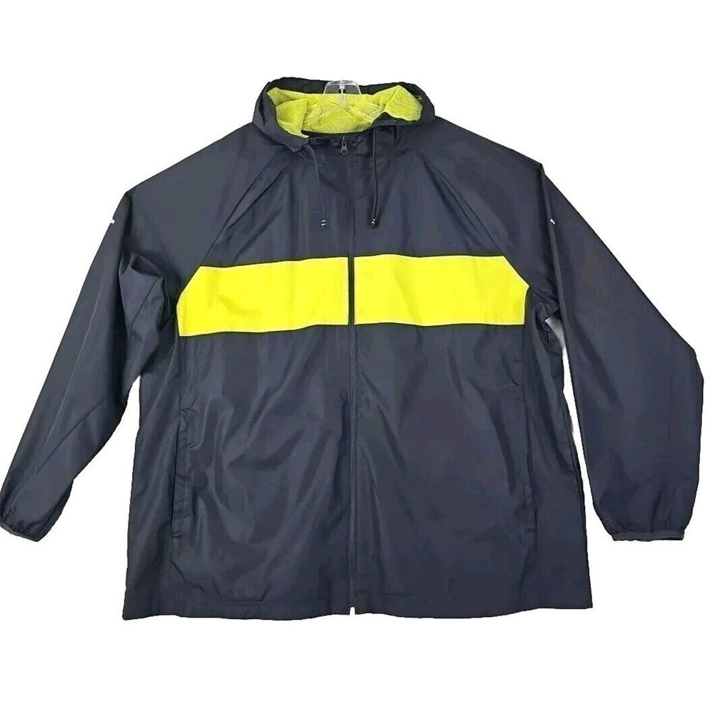 STARTER ~Men's 2XL 50-52~ Gray/Yellow Full Zip Windbreaker Lightweight Jacket.